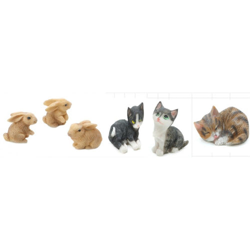 4cm 6/A Miniature cats and rabbits figurine PSF012