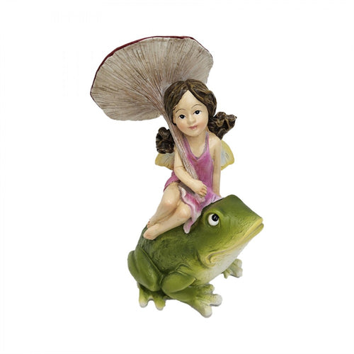 15cm Resin Fairy with Frog PSF052A