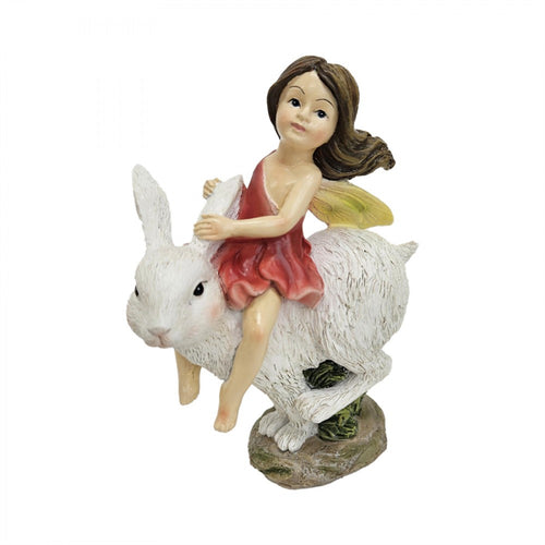 13.5cm Resin Fairy with Rabbit PSF052C