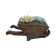 12cm Resin Succulent Wheelbarrow Ornament PSF032B