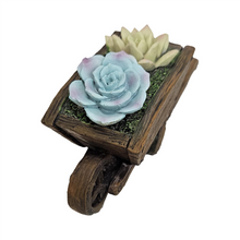 12cm Resin Succulent Wheelbarrow Ornament PSF032B