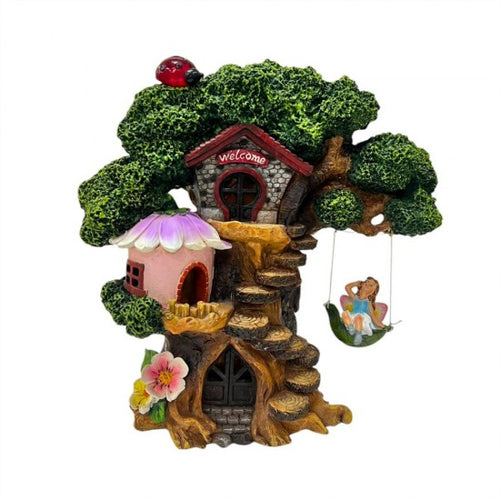 Resin Solar Fairy Garden House PSF036K