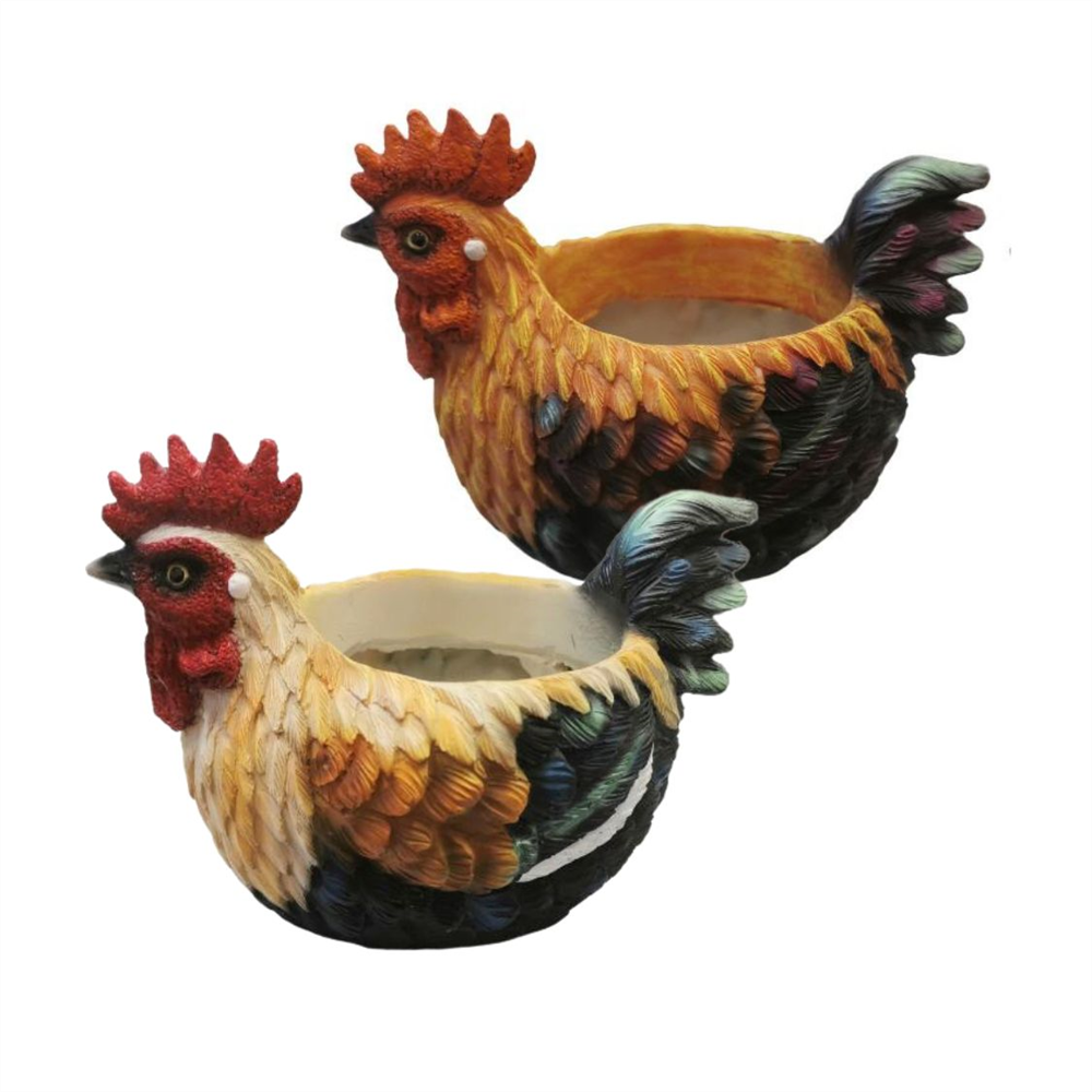 2/A Resin Rooster Pot  PR049