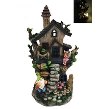 31cm Enchanting Resin Solar Fairy Garden House PSF036F