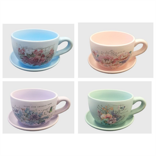 4/A Ceramic Cup & Saucer Planter TP167XS