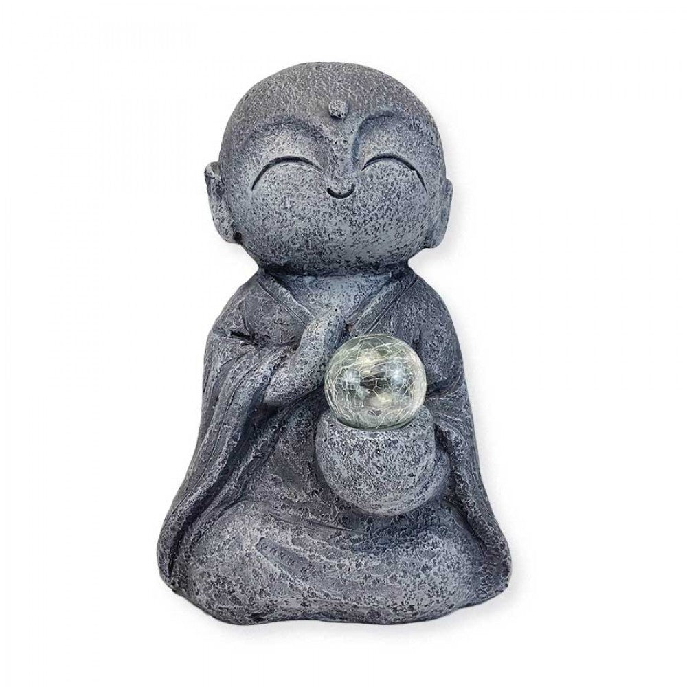 Monk with Crystal Solar Light Ball PSB193C