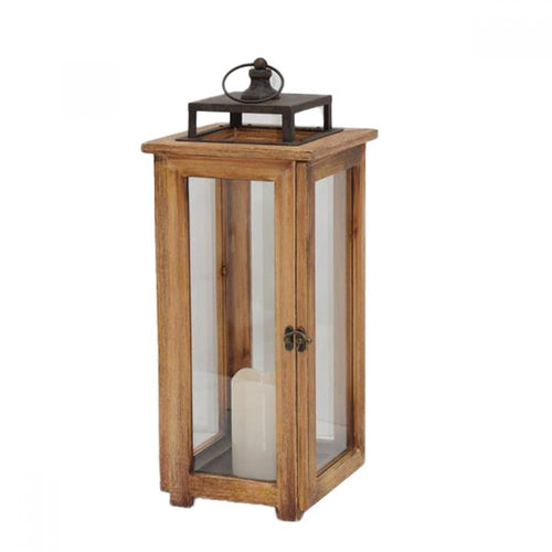 Wood Frame Metal Handle Lantern LTN33L