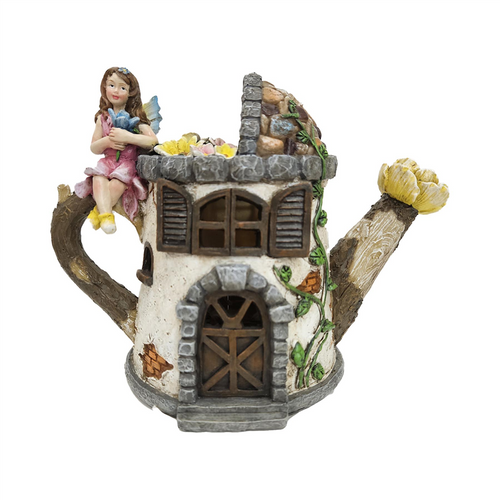 20.5cm Countryside Cottage Solar Fairy Garden House PSF036E