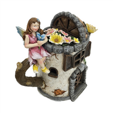 20.5cm Countryside Cottage Solar Fairy Garden House PSF036E