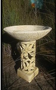 Flower Bird Bath (Zen Lid) Concrete