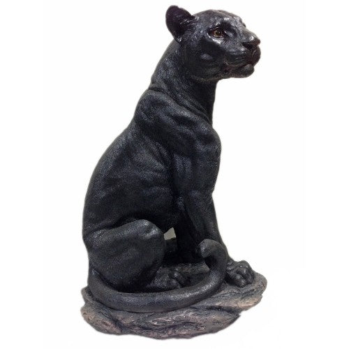 60cm Panther Sitting on Base Fiberglass